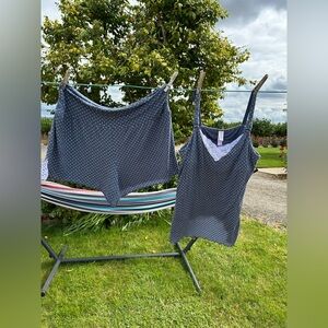 Blue Polka Dot Tank and Shorts pj maternity Set L/xl